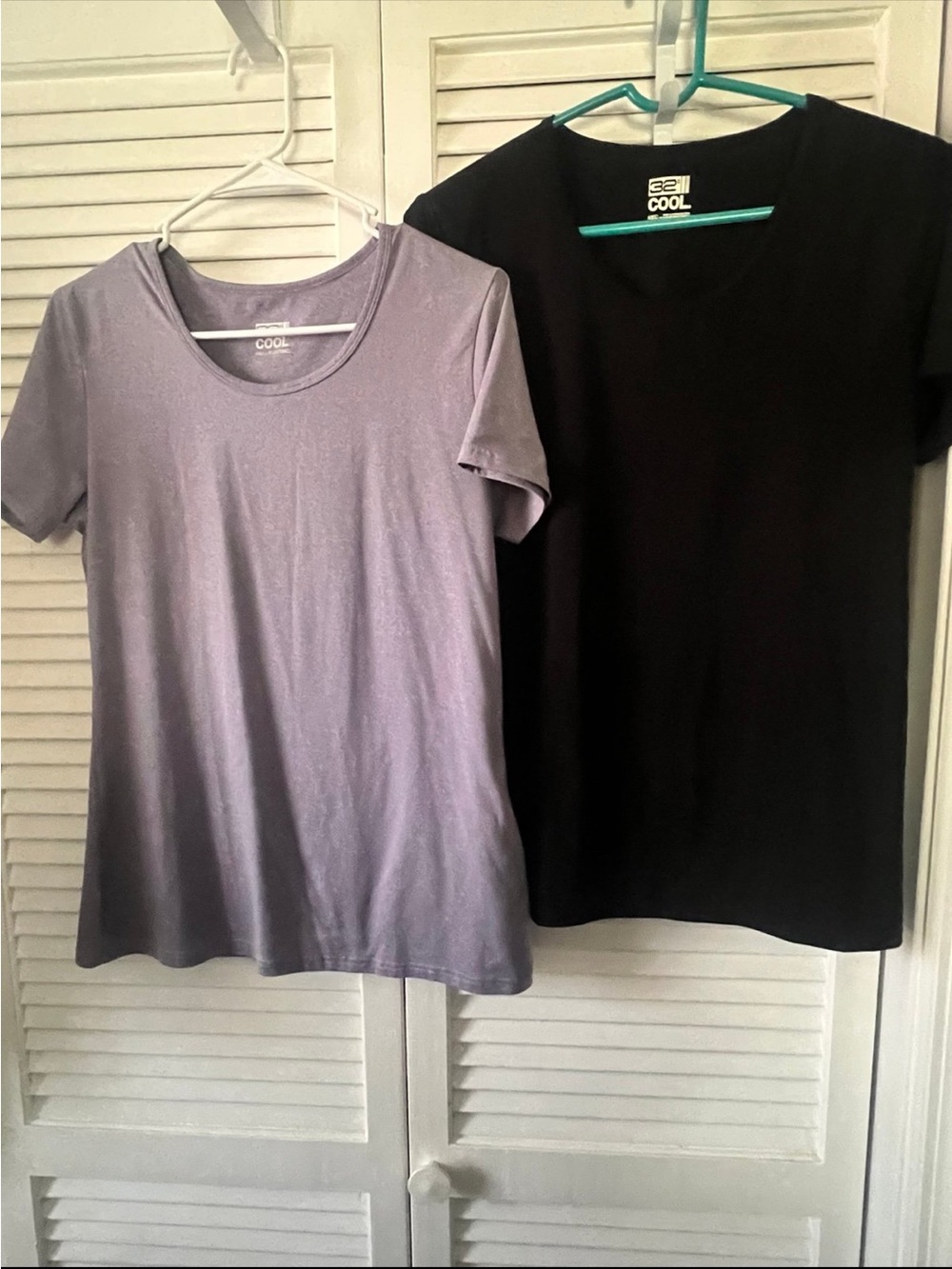 32 Degrees Women’s Short Sleeve Crewneck Tee - Lavender and Black (#8) CP